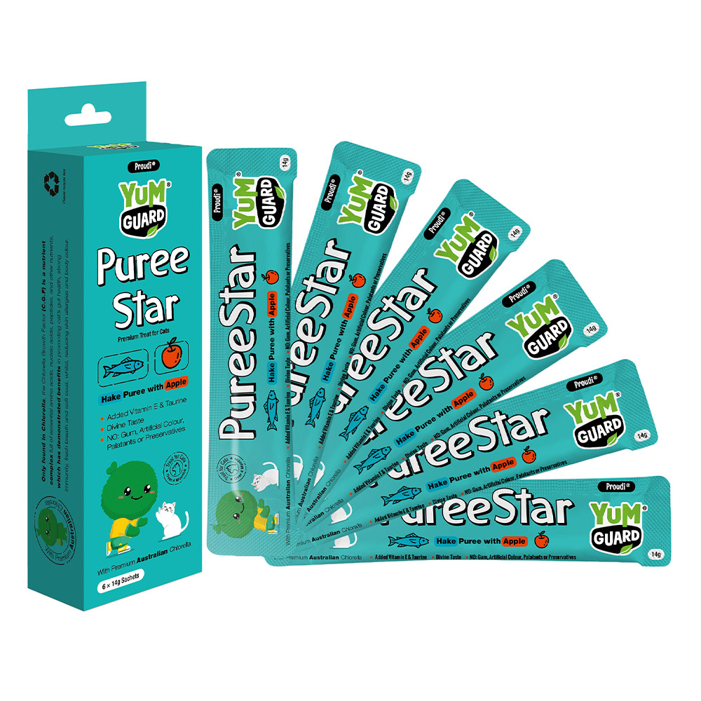 Yumguard Puree Star Cat Treats (Hake With Apple) 14gms 6 Pack