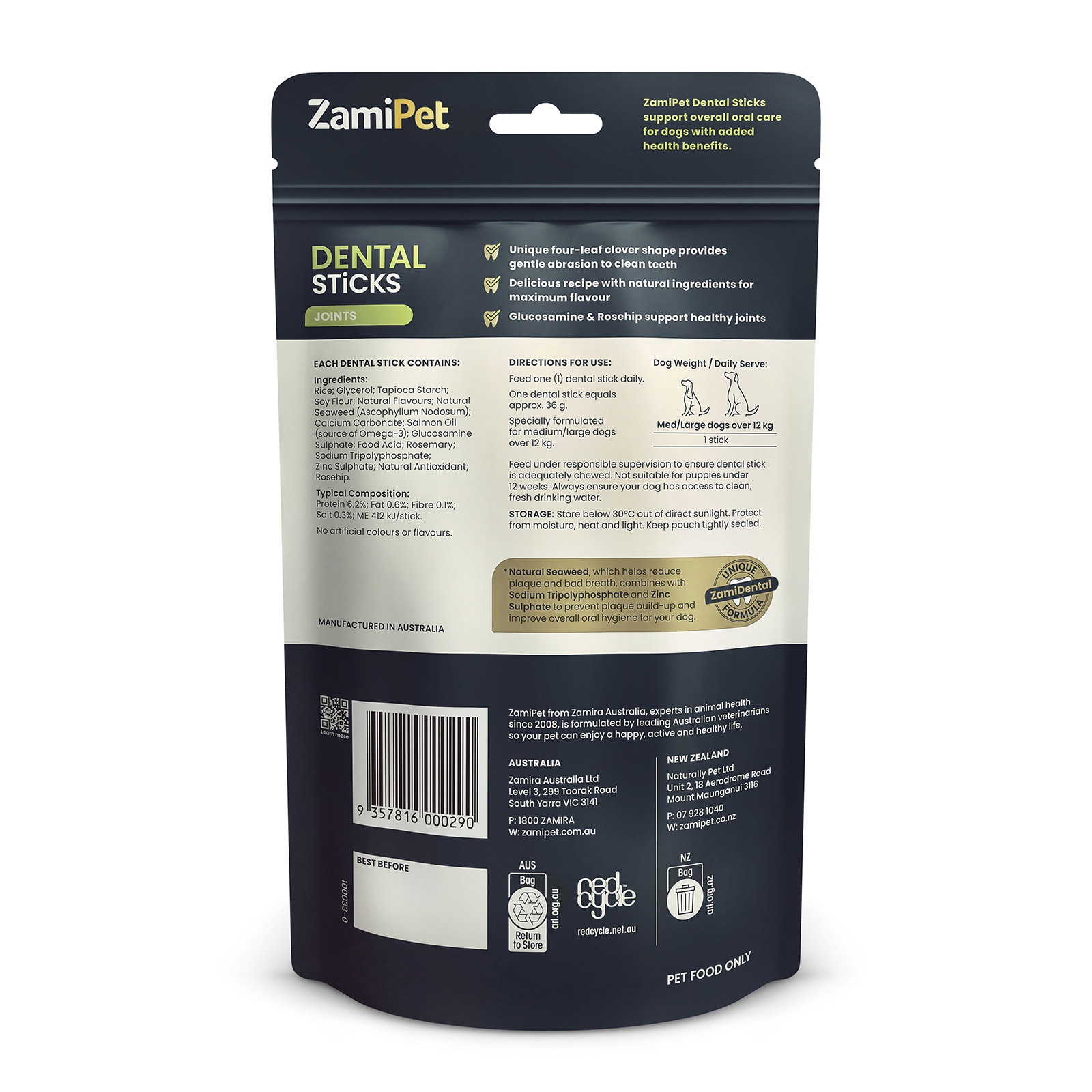 ZamiPet Dental Sticks Joint Dog Treats (Medium/Large Over 12kg)