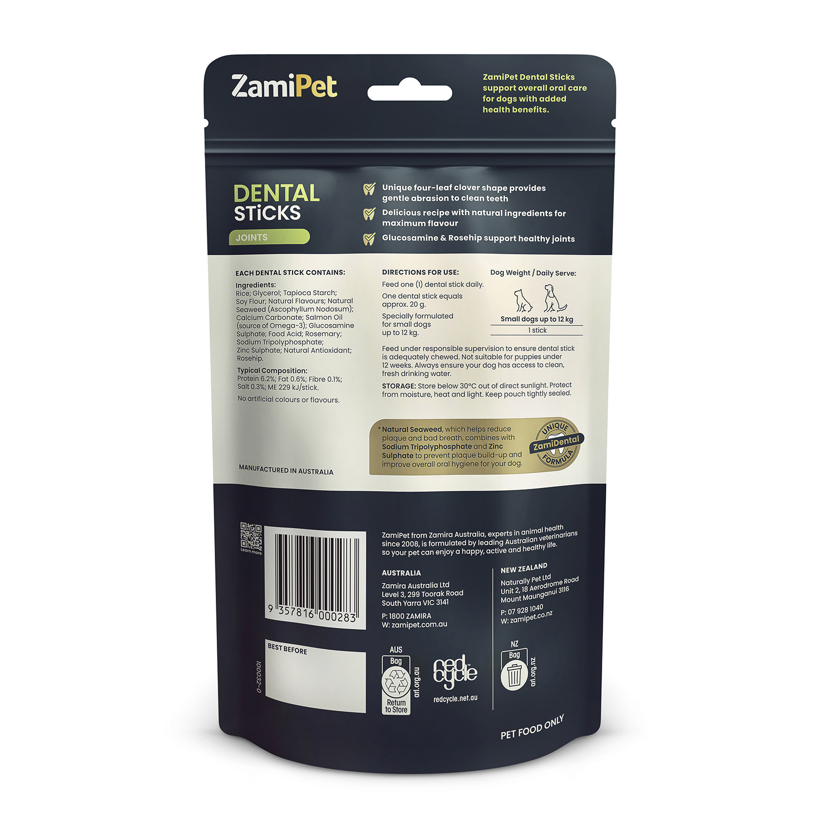 ZamiPet Dental Sticks Joint Dog Treats (Small Dogs Up to 12kg)