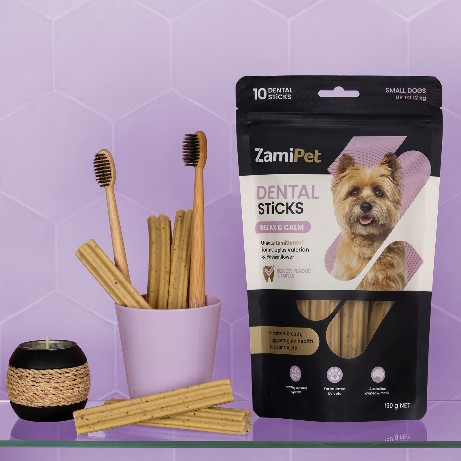 ZamiPet Dental Sticks Relax & Calm Dog Treats (Small Dogs Up to 12kg)