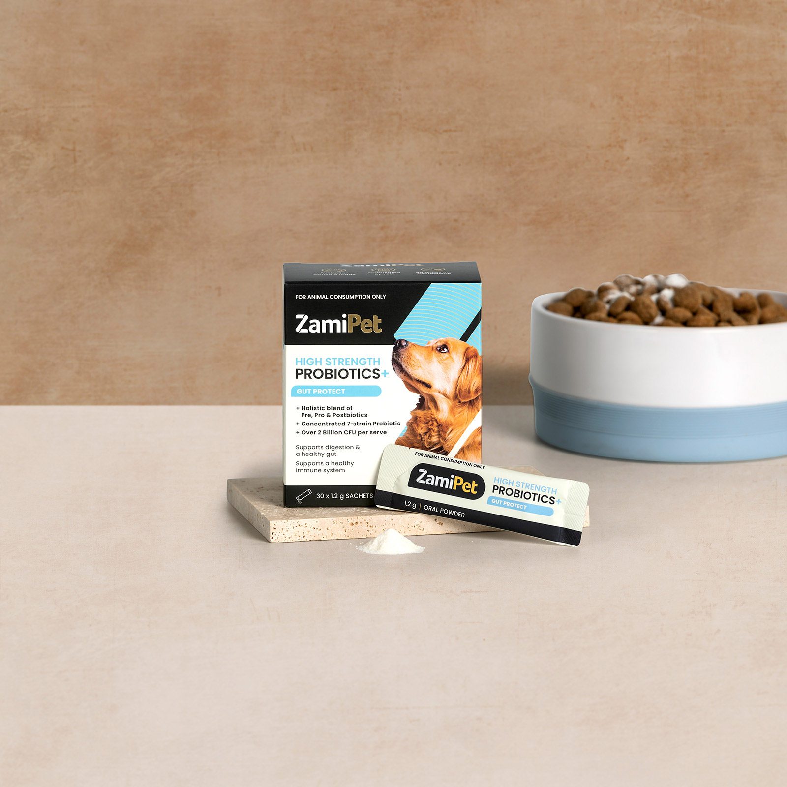 ZamiPet High Strength Probiotics + Gut Protect Oral Powder for Dog