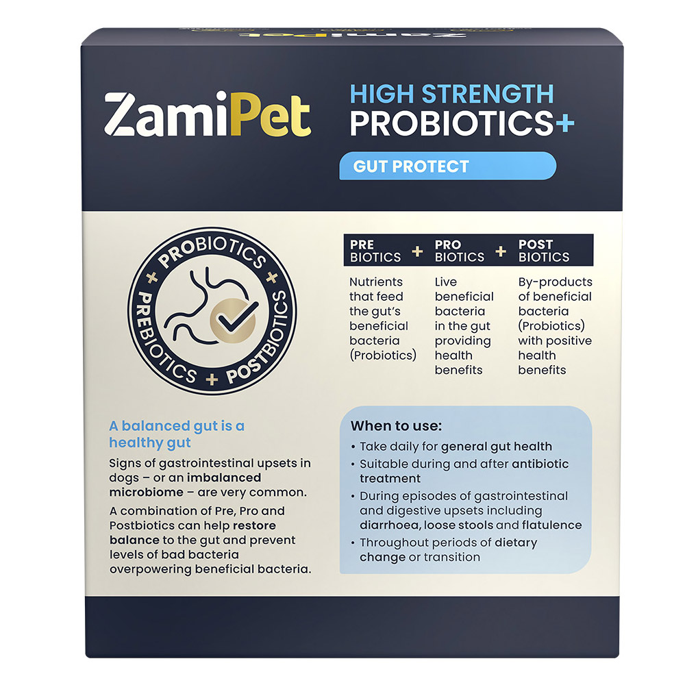 ZamiPet High Strength Probiotics + Gut Protect Oral Powder for Dog