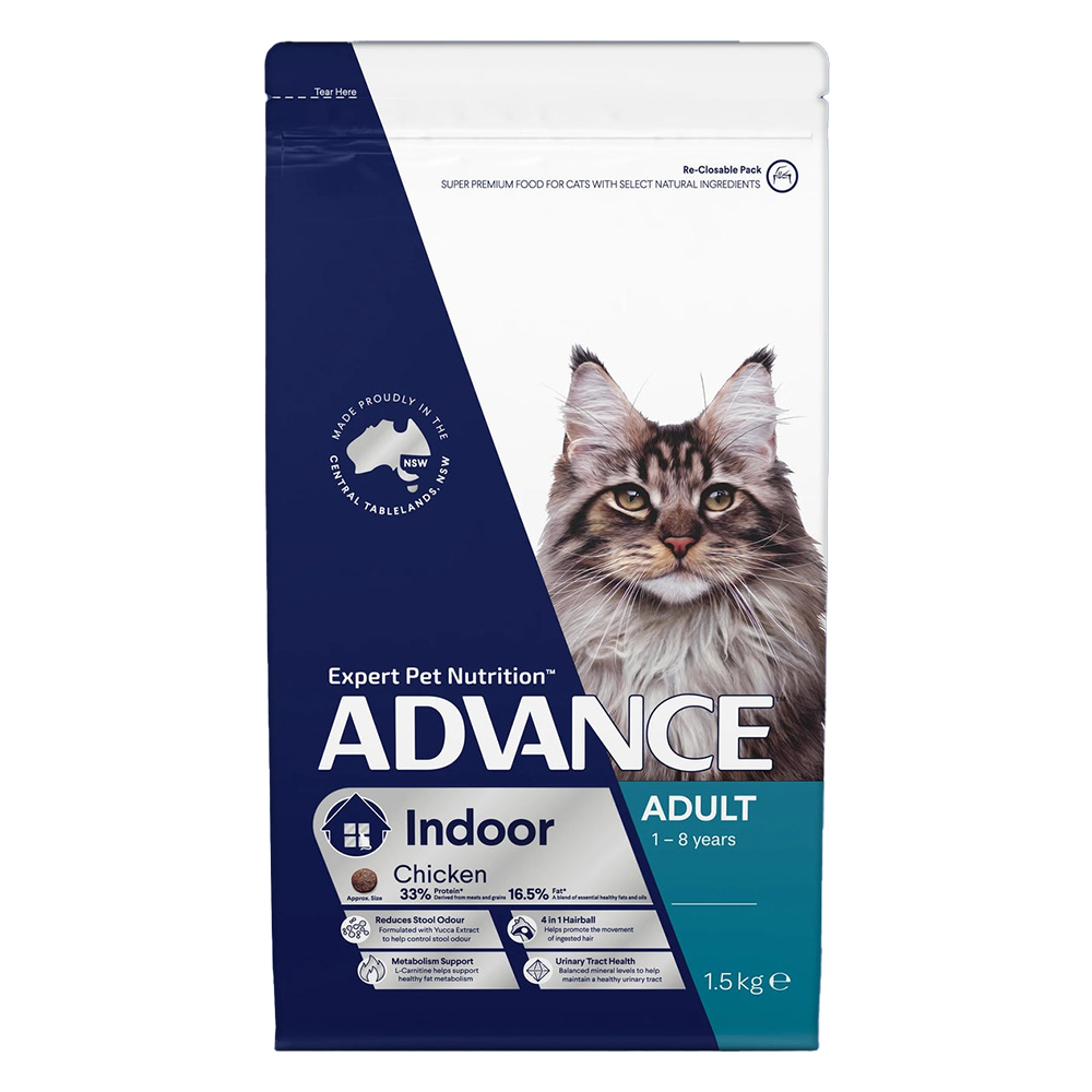 Advance Indoor Adult Chicken Dry Cat Food  1.5 Kg