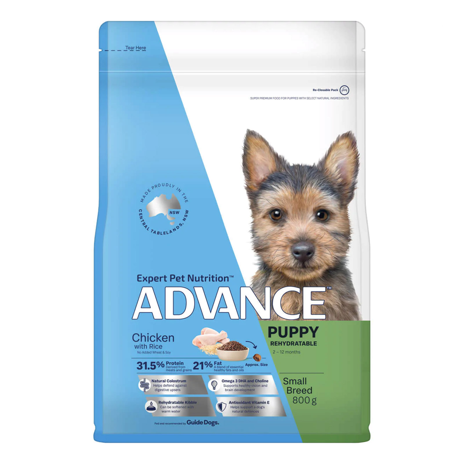 Advance Puppy Rehydratable Small Breed Chicken With Rice Dry Dog Food  800 Gm (Exp: 12/2026)