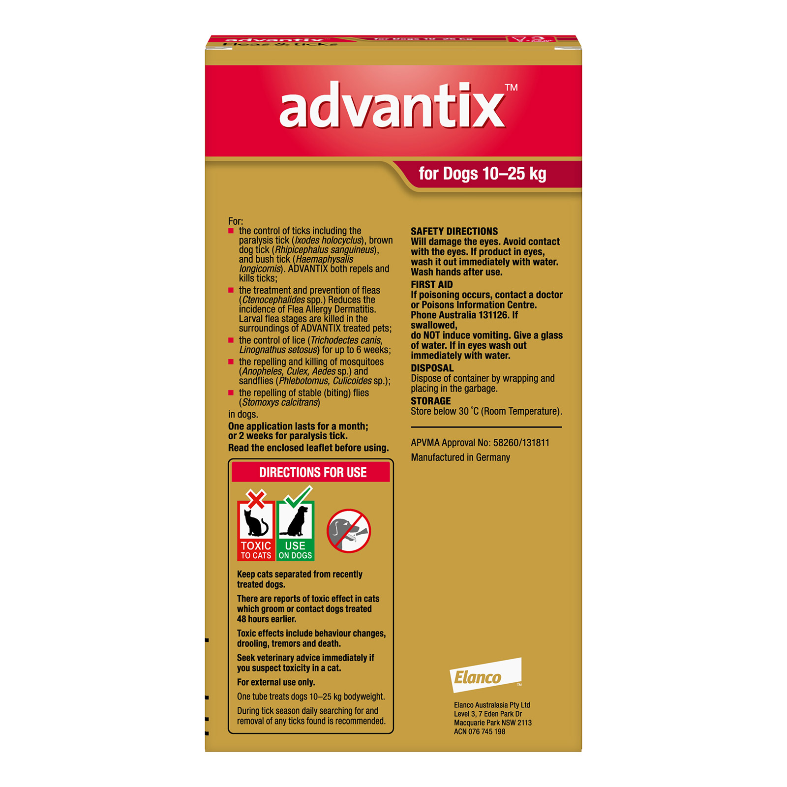 Advantix For Large Dogs 10 To 25Kg (Red)