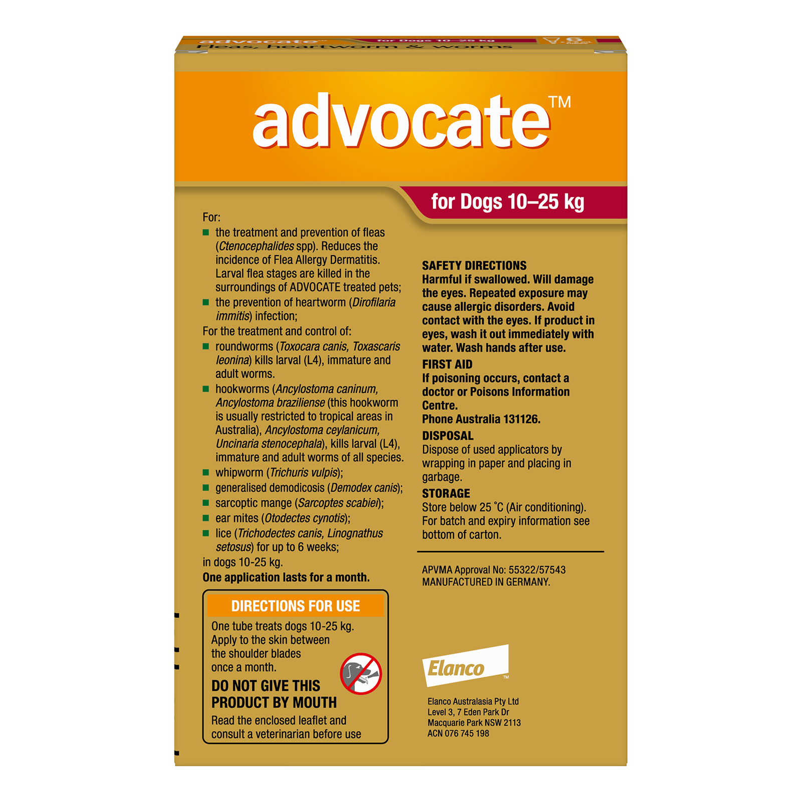 Advocate For Dogs 10 to 25 Kg (Large Dogs) Red