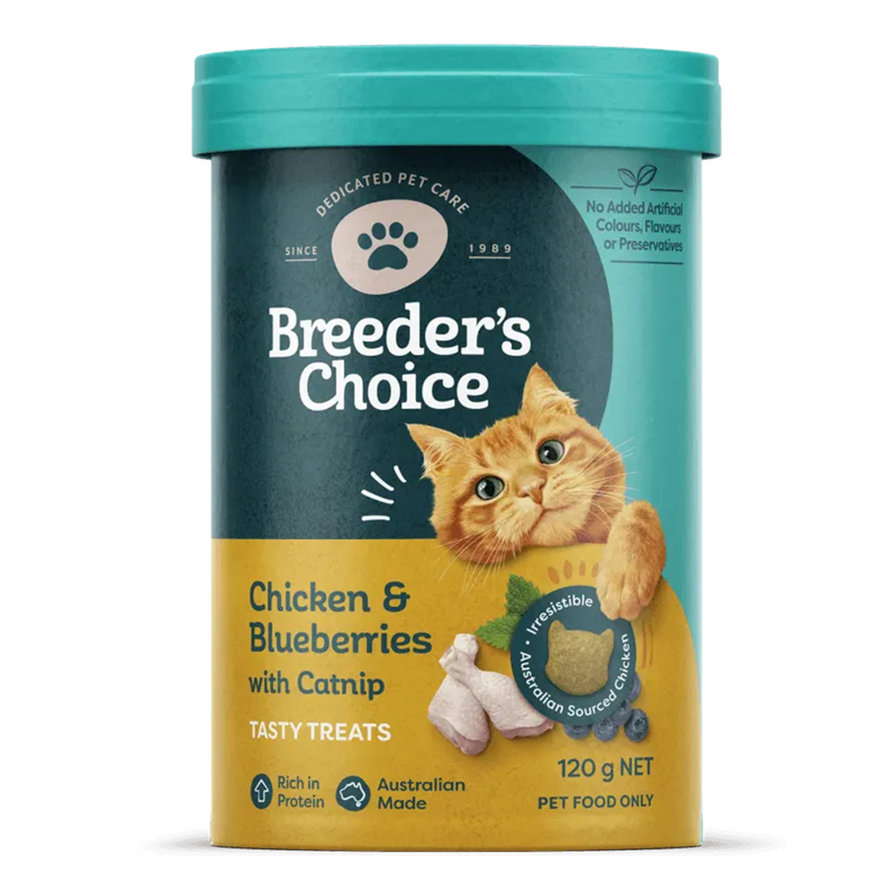 Breeder's Choice Chicken & Blueberries With Catnip Cat Treats  120 Gm