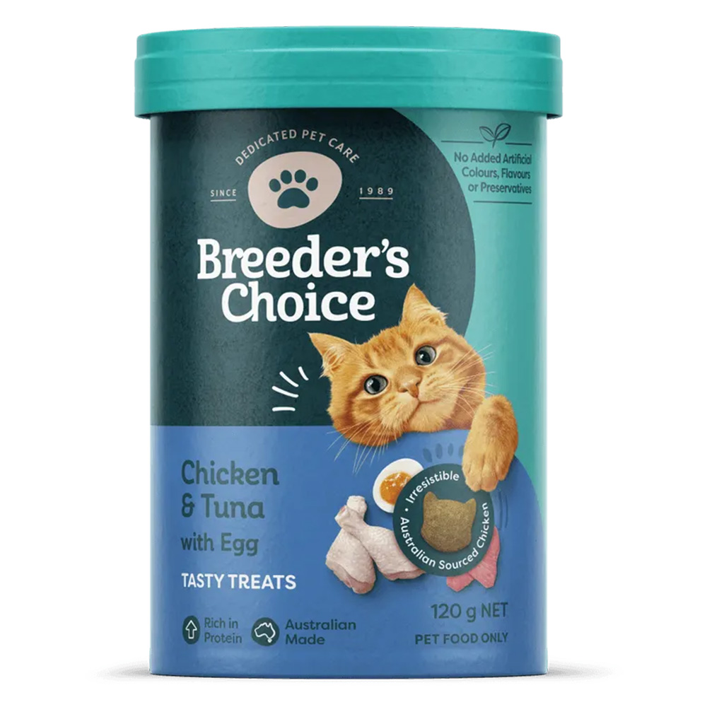 Breeder's Choice Chicken & Tuna With Egg Cat Treats  120 Gm