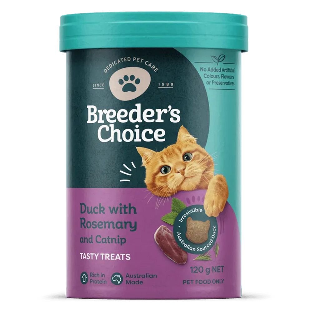 Breeder's Choice Duck With Rosemary And Catnip Cat Treats  120 Gm