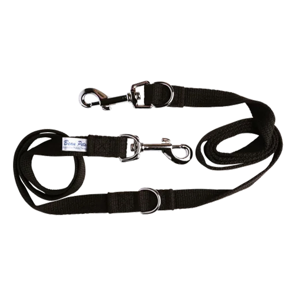 Beau Pets Adjustable Webbing Lead Black