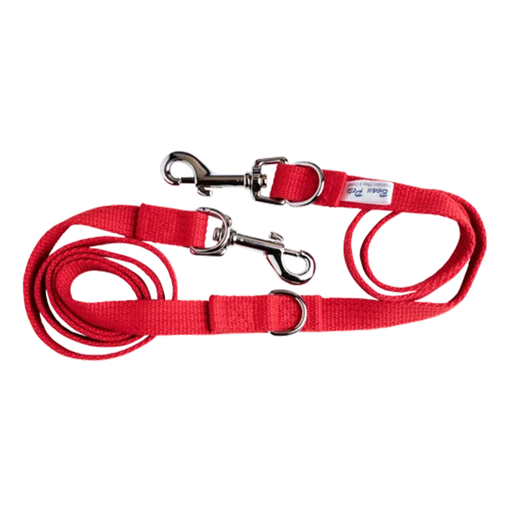 Beau Pets Adjustable Webbing Lead Red