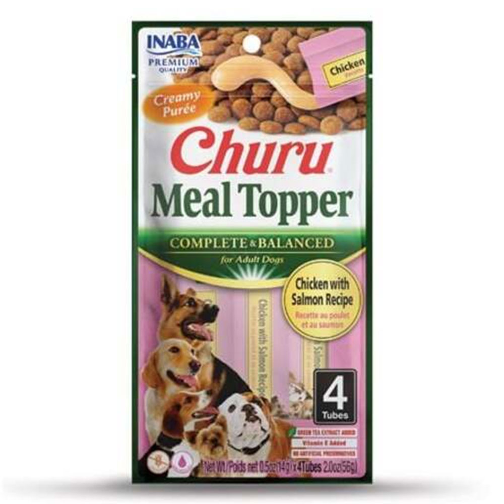 Inaba Churu Meal Topper Chicken With Salmon Recipe For Adult Dogs  4 Tubes