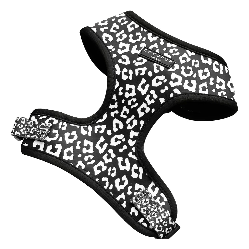 Cocopup London Adjustable Neck Harness for dogs Black Leopard