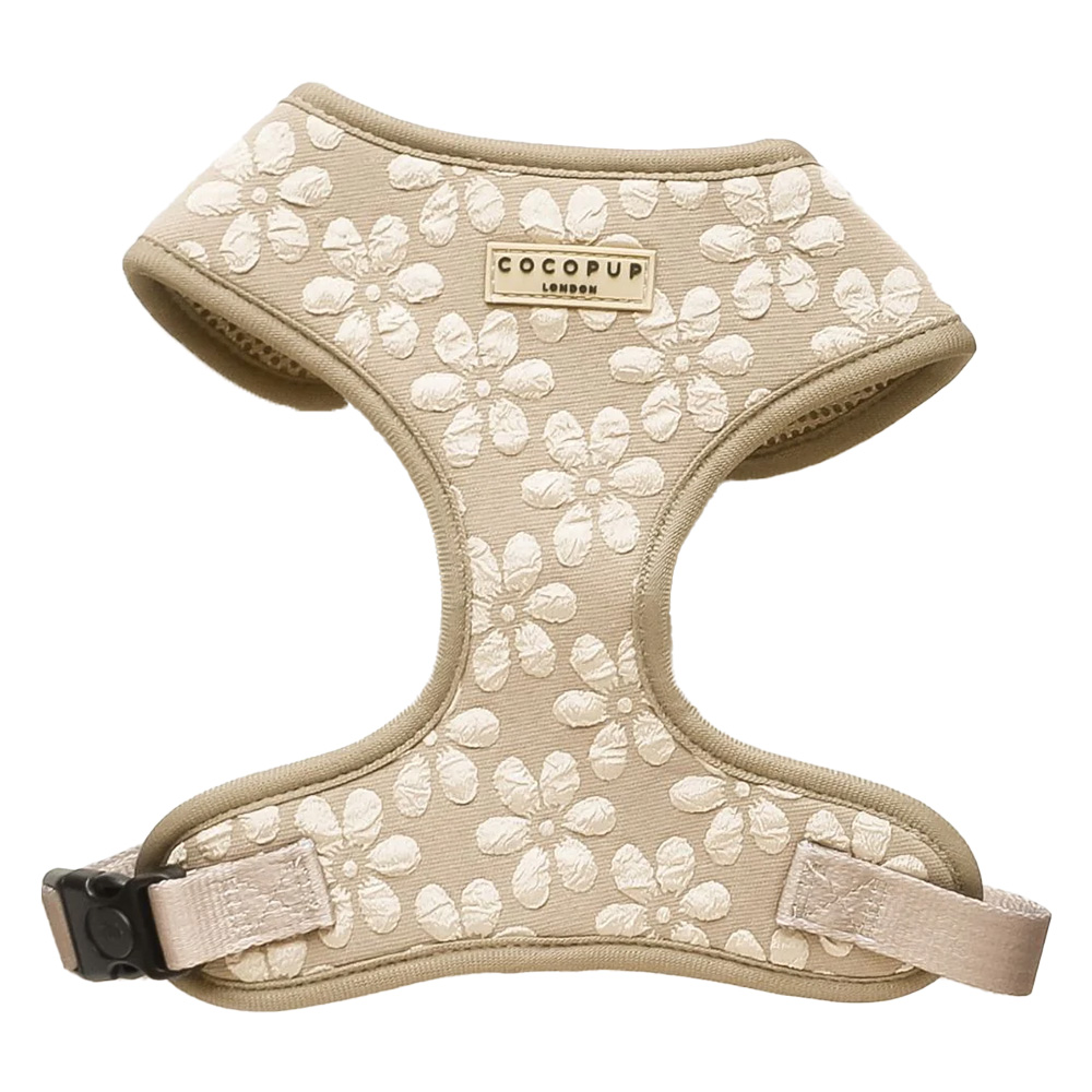 Cocopup London Adjustable Neck Harness for dogs Mocha Flower