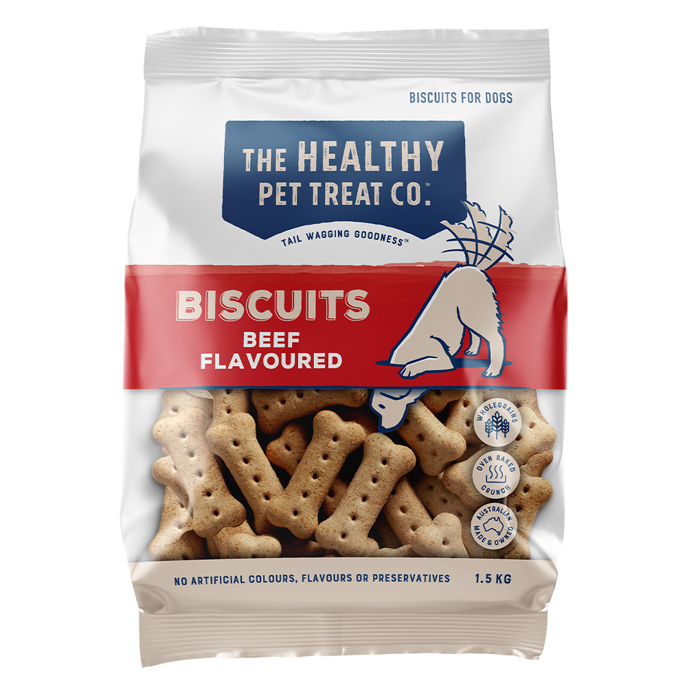 Healthy Pet Treat Co Beef Flavoured Biscuits For Dogs  1.5 Kg