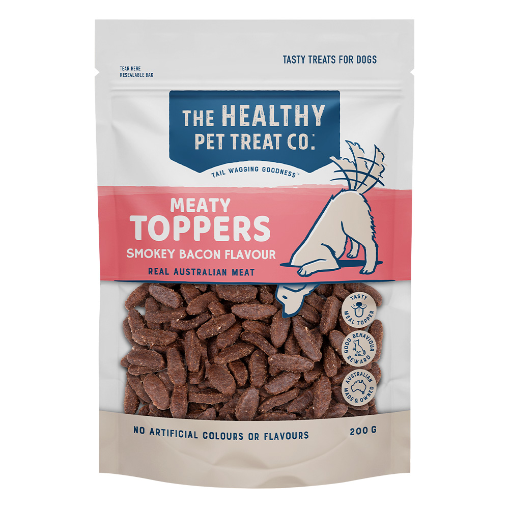 Healthy Pet Treat Co Meaty Toppers Smokey Bacon For Dogs  200 Gm