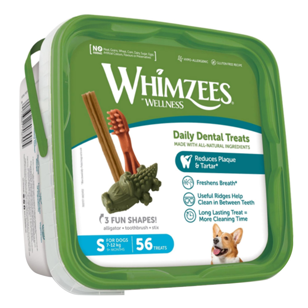 Whimzees Alligator/Brushzees/Stix Variety Value Box Dog Dental Treats Small