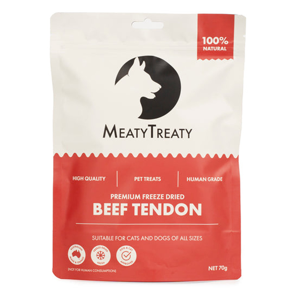 MeatyTreaty Premium Freeze Dried Beef Tendon for Cats and Dogs