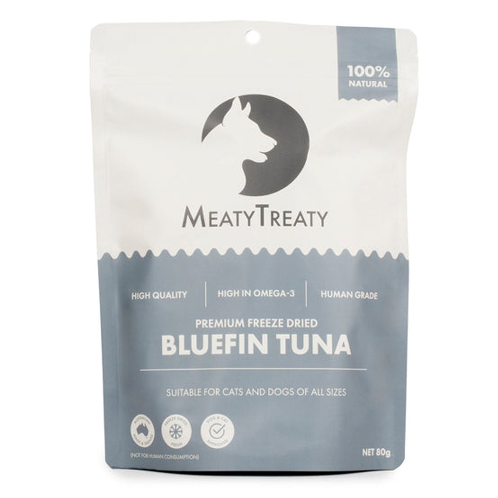 Meatytreaty Premium Freeze Dried Bluefin Tuna For Cats And Dogs  80 Gm