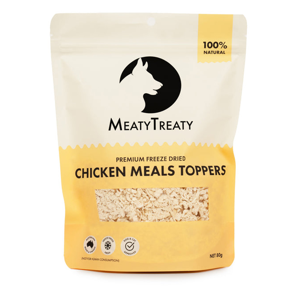 Meatytreaty Premium Freeze Dried Chicken Meals Toppers For Dogs  80 Gm