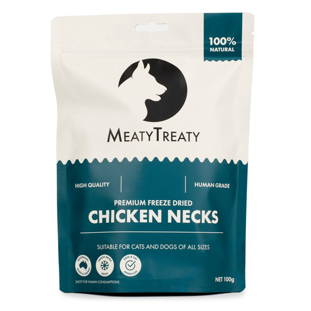 Meatytreaty Premium Freeze Dried Chicken Necks For Cats And Dogs  100 Gm