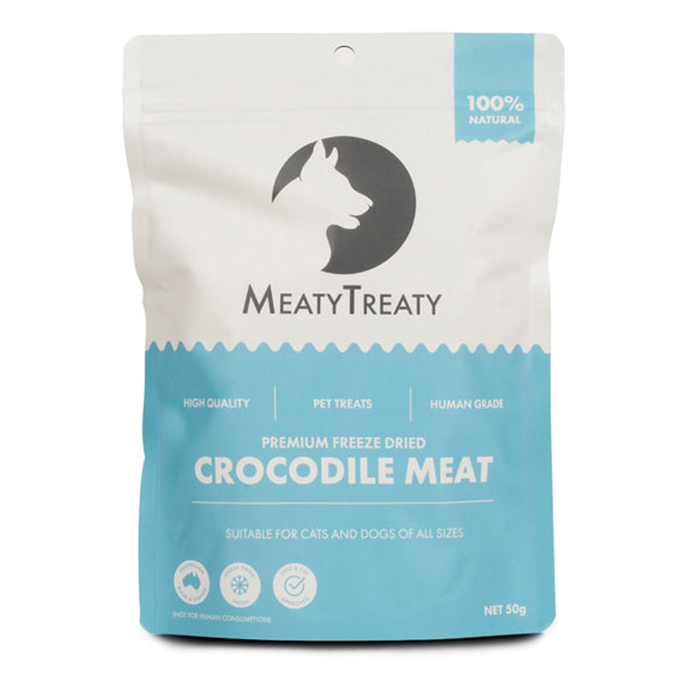 Meatytreaty Premium Freeze Dried Crocodile Meat For Cats And Dogs  50 Gm