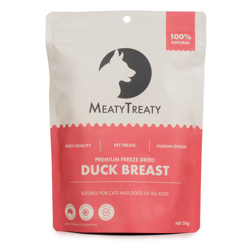 Meatytreaty Premium Freeze Dried Duck Breast For Cats And Dogs  50 Gm