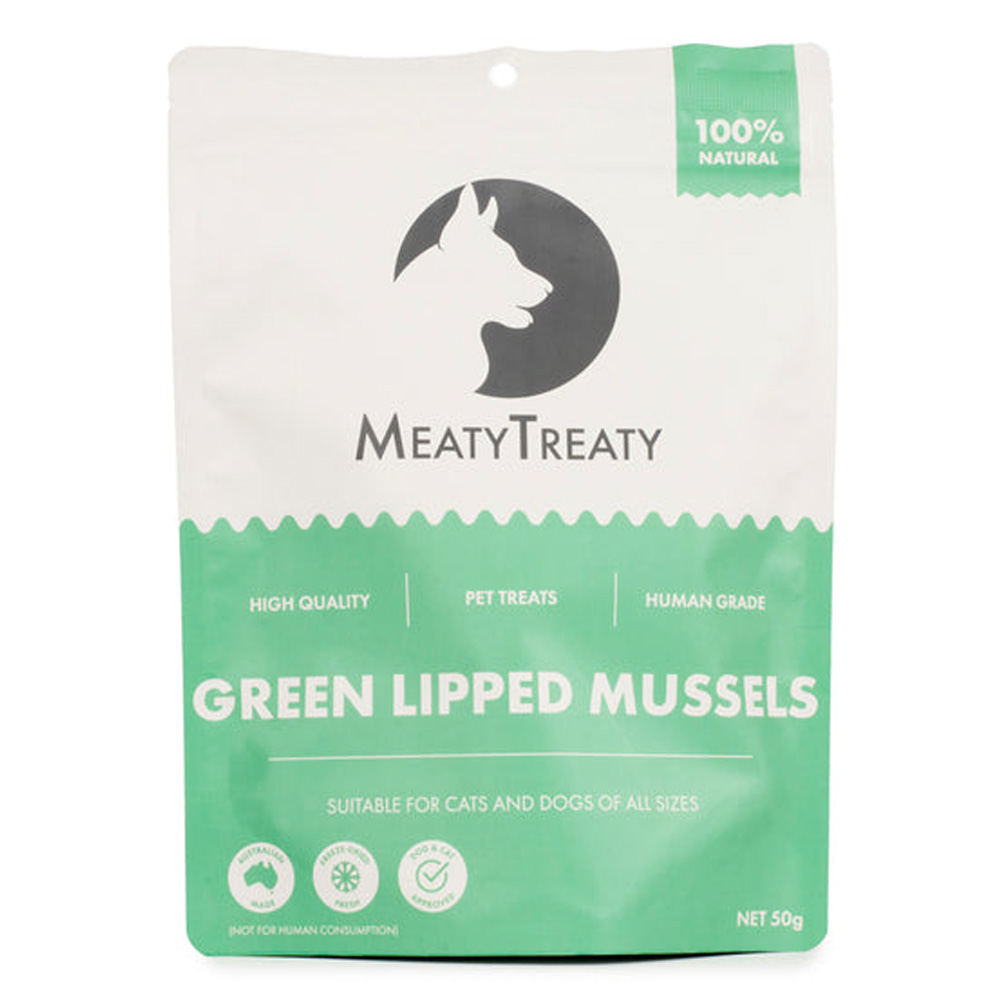 Meatytreaty Premium Freeze Dried Green Lipped Mussels For Cats And Dogs  50 Gm