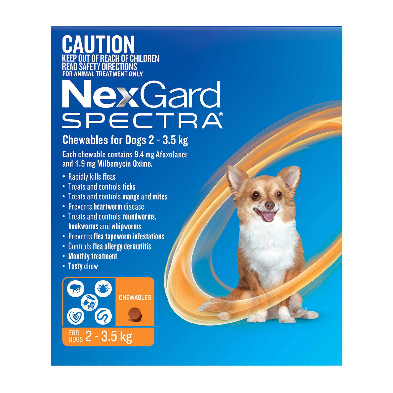 Nexgard Spectra Very Small Dogs (2 - 3.5kg) Orange