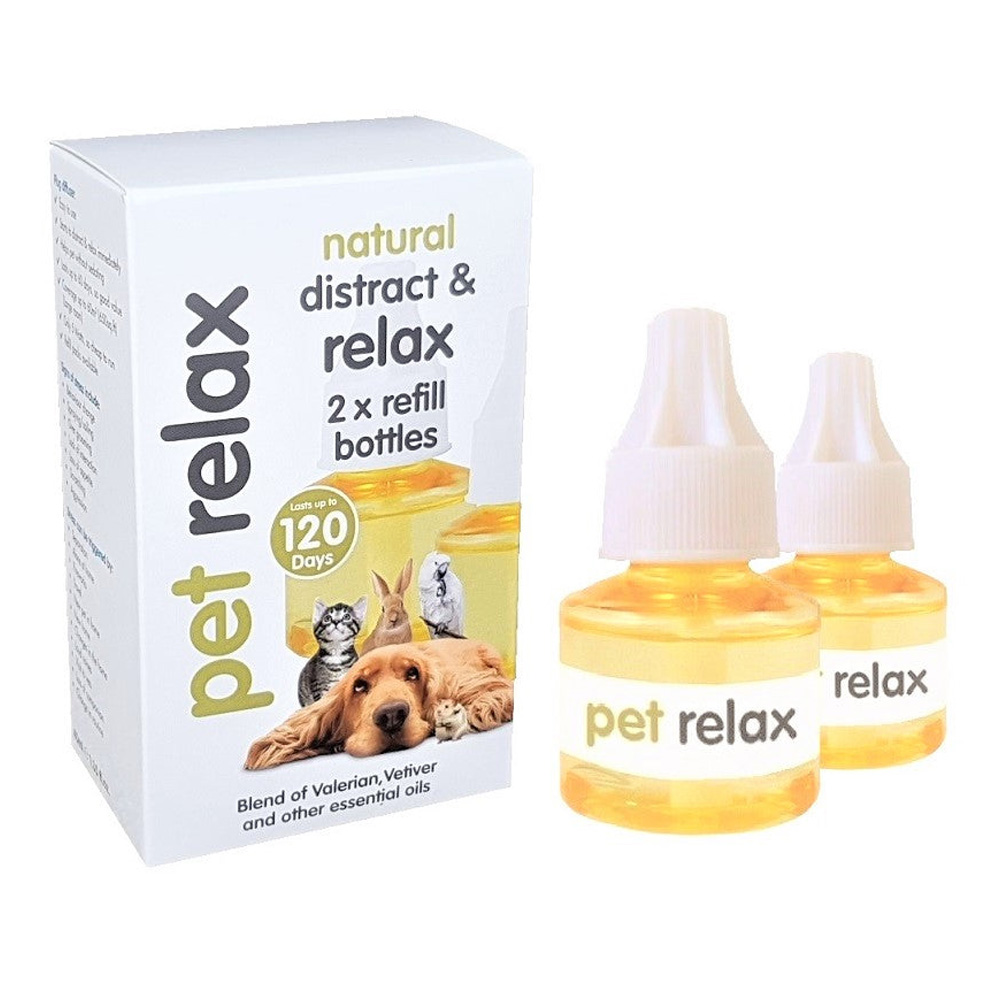 Pet Relax Natural Distract & Relax Diffuser 2x Refill bottles for Dog Supplies