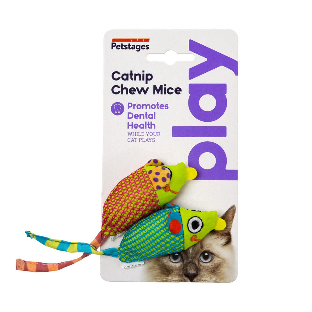 Petstages Catnip Chew Mice Plush Cat Toy  1 Pack