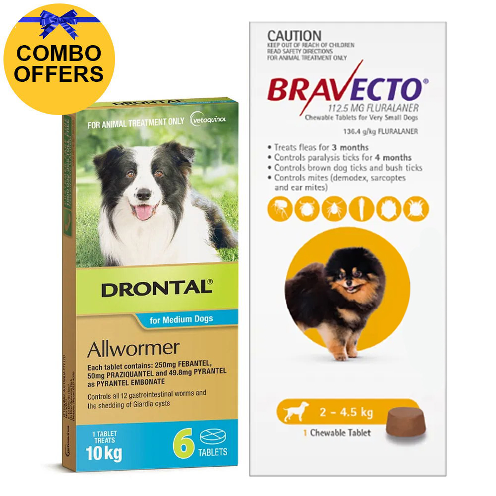Bravecto & Drontal Dog Combo