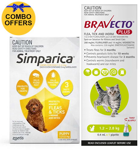 Simparica Chewables & Bravecto Plus Combo