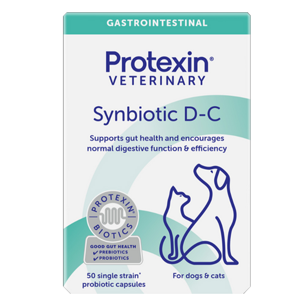 Protexin Synbiotic D-C Probiotic & Prebiotic Capsules For Dogs And Cats  50 Capsules