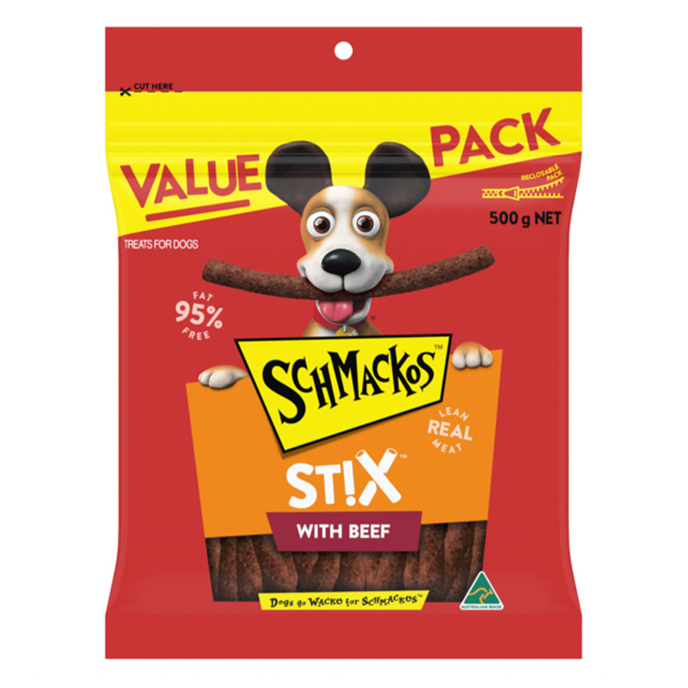 Schmackos Stix With Beef Lean Real Meat Dog Treats  500 Gm