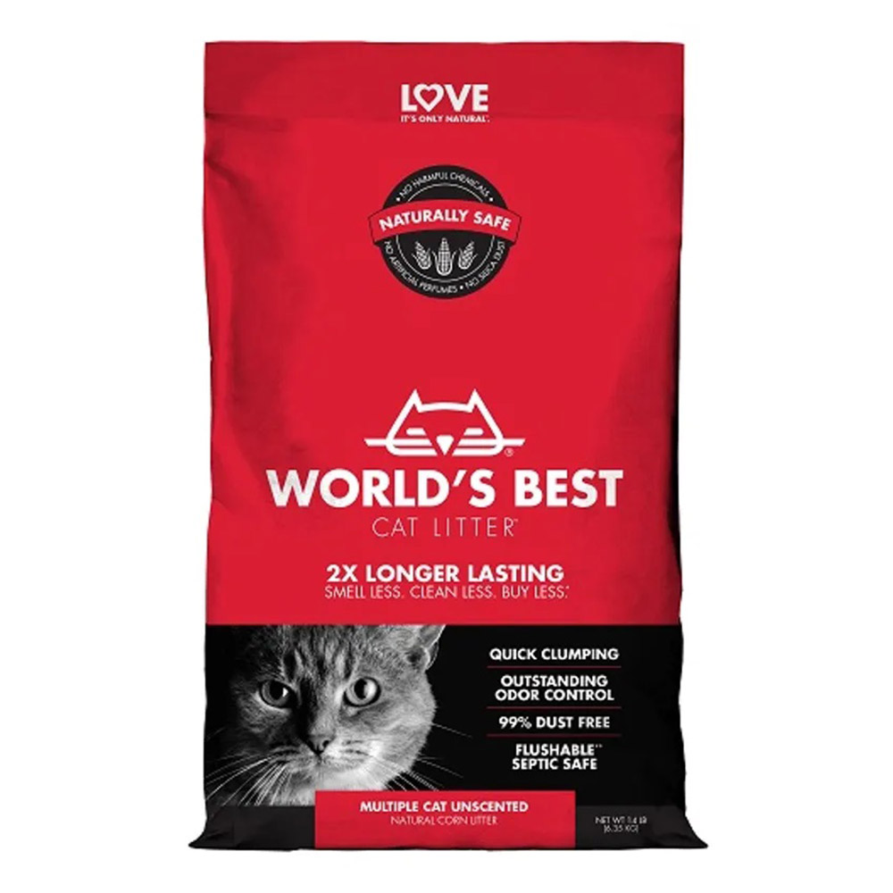 World's Best Multiple Cat Unscented Natural Corn Cat Litter for Cat Supplies