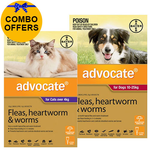 Advocate for Cats Over 4 kg + Advocate for Dogs Large 10-25kg (Red)