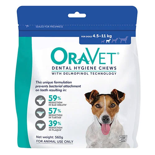 Oravet Dental Chews for Small Dogs 4.5-11 kg (28 Pieces) BLUE