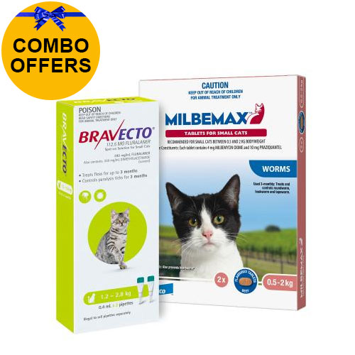 Bravecto Spot On + Milbemax Combo Pack For Cats (1.2 - 2 kg) - Green