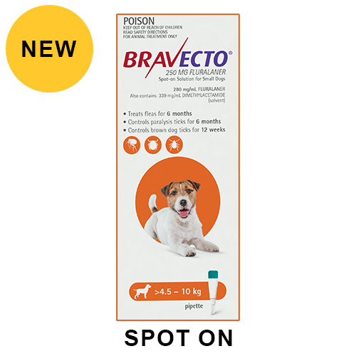 Bravecto Spot On for Small Dogs (4.5-10 Kg) Orange