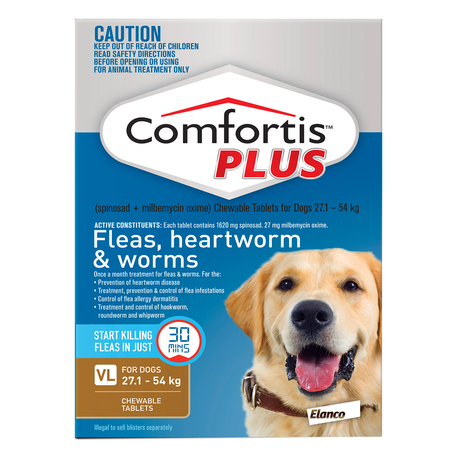 Comfortis Plus For XLarge Dogs 27.1-54kg (Brown)