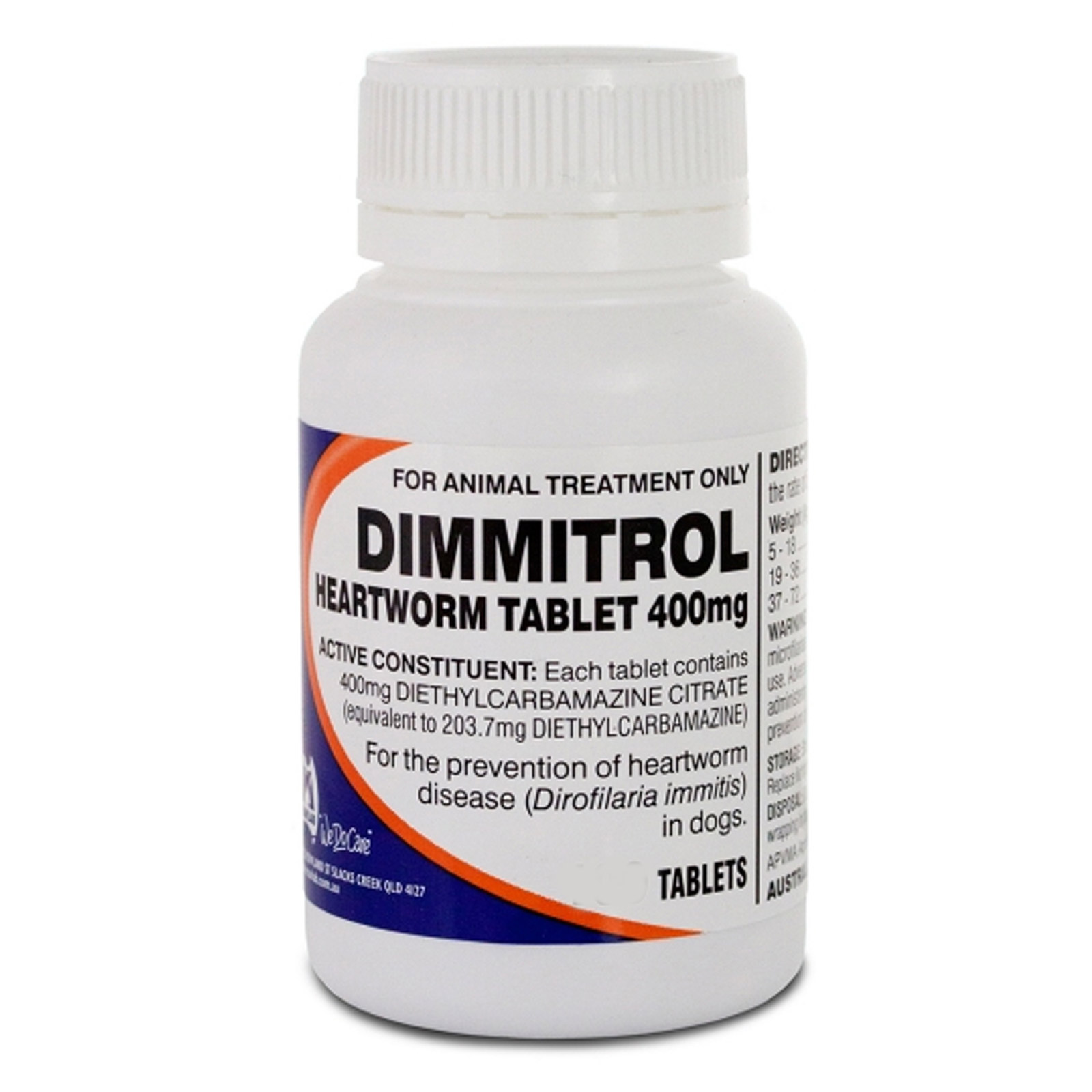 Dimmitrol Tablets For Large Dogs 400Mg (Orange)