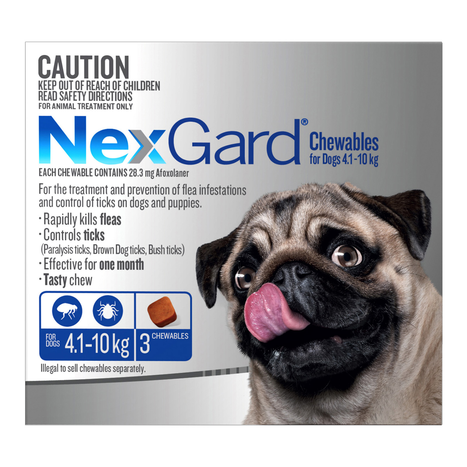 Nexgard Chewables For Small Dogs (4.1 - 10 Kg) Blue