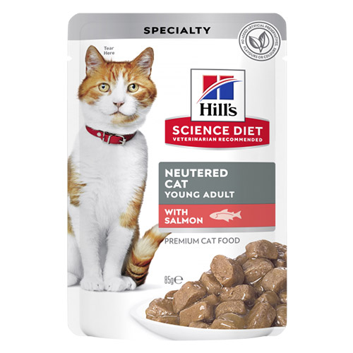 Hill's Science Diet Young Adult Cat Neutered Salmon Wet Pouch