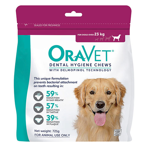 Oravet Dental Chews For Large Dogs Over 23 Kg (Pink)  3 Piece