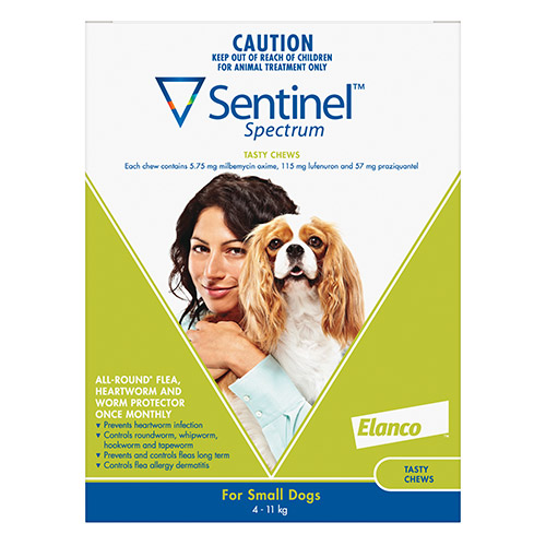 Sentinel Spectrum Tasty Chews For Small Dogs 4 To 11Kg (Green)
