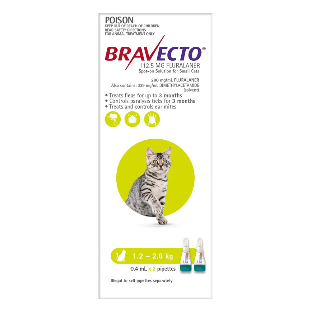 Bravecto spoton flea and tick treatment for cats Free Shipping*