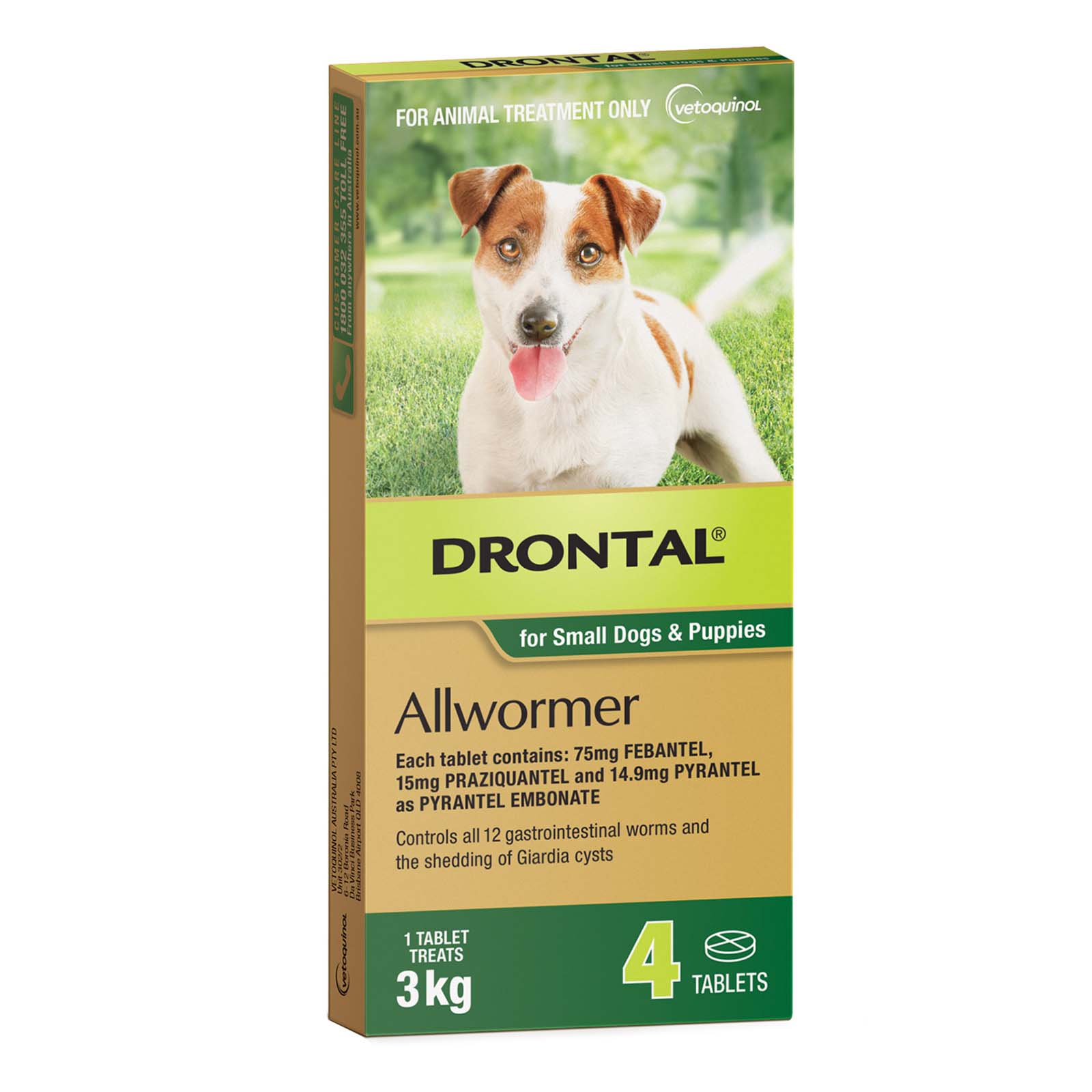 Buy Drontal Wormers Tabs For Dogs 3Kg (Green) Online