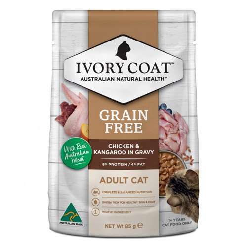 Buy Ivory Coat Cat Adult Grain Free Chicken and Kangaroo in Gravy Online