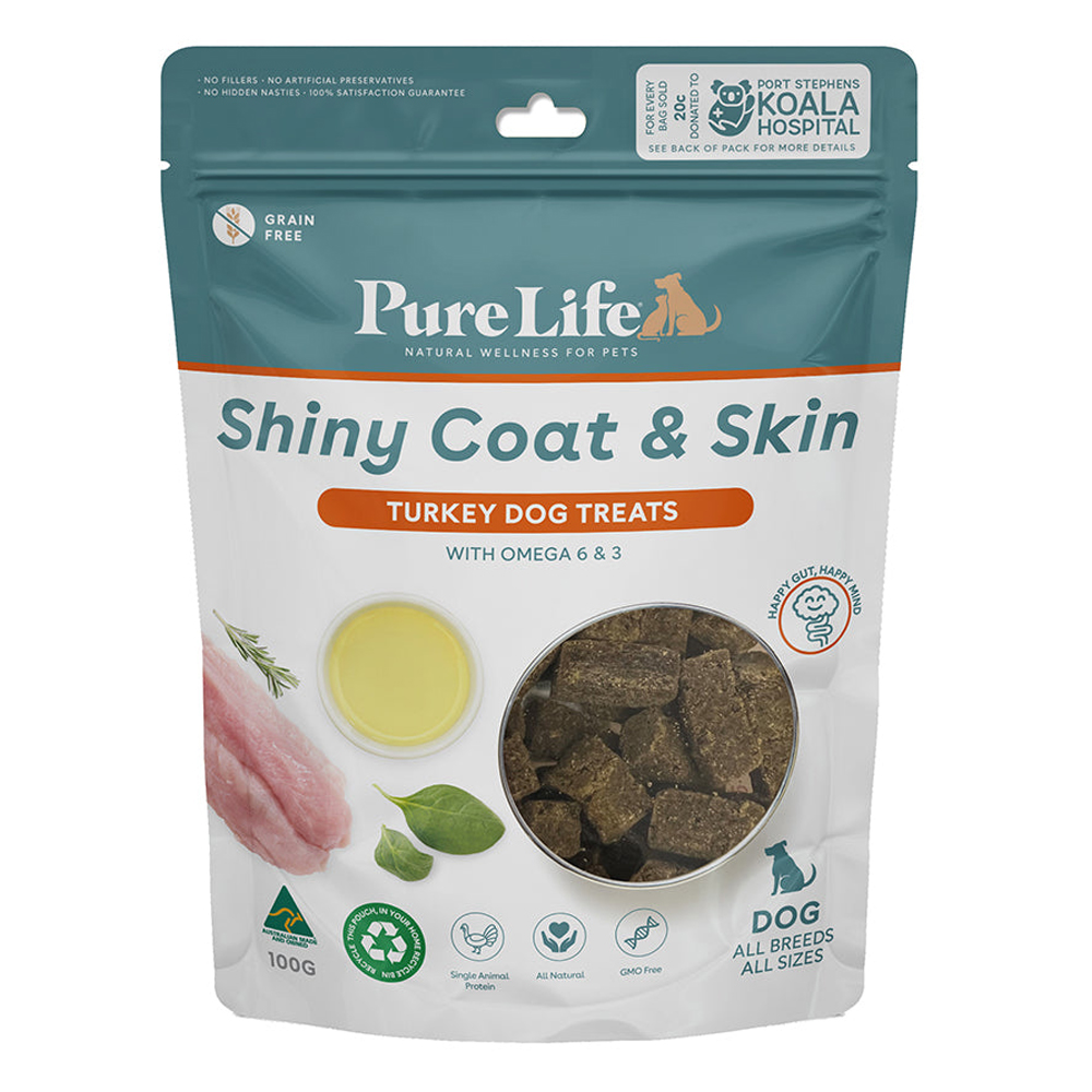 Buy Pure Life Shiny Coat & Skin Turkey Dog Treats Online